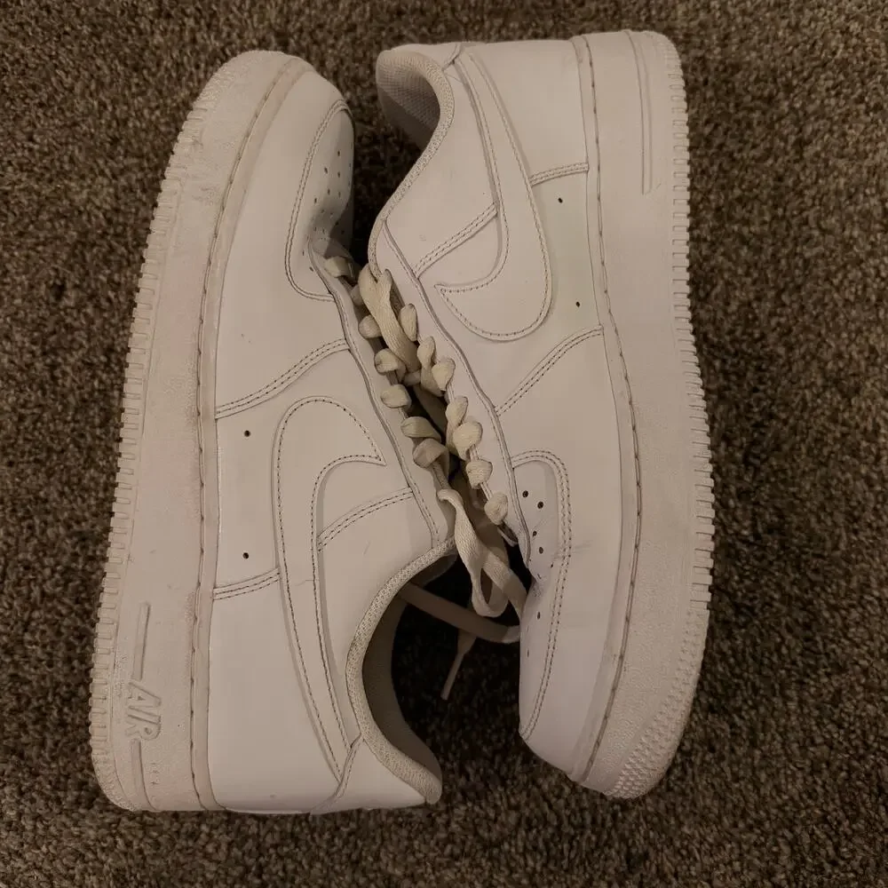 NIKE Men's Air Force 1 '07 Shoes Size 9.5 In White/White